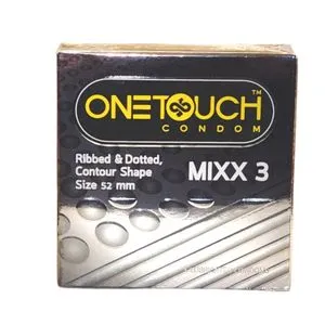 One Touch ONETOUCH MIXX 3 Ribbed Dotted Contour Condom 1 Pack -3pcs