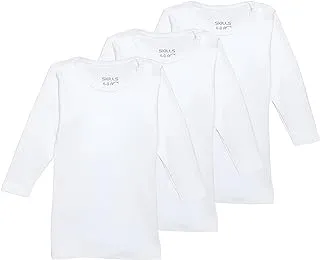 SKILLS Unisex Set Of 3 Pieces Plain Long Sleeves Round Neck Undershirt Underwear