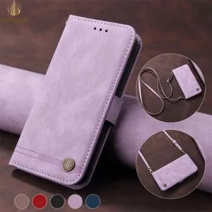 Leather Flip Phone Case For Samsung Galaxy S8 S9 Plus S10E S20 S21 FE S22 S23 Ultra Note 20 Ultra Luxury Magnetic Wallet Cover