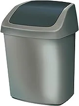 Curver Swing Top Waste Bin, 10 Liter Capacity, Dark Grey