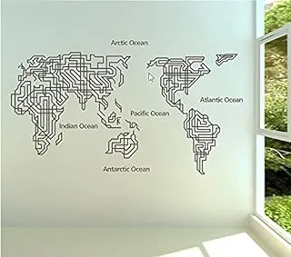 Abstract World Map Wall Decor Sticker DIY Art