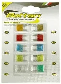 Bottari Card of 10 Assorted Double Blade Mini Fuses