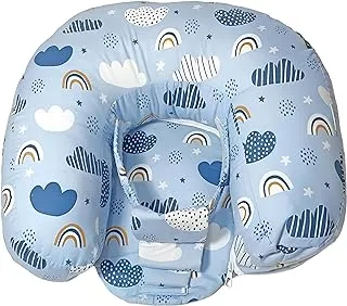 Baby Shoora Microfiber Baby Nursing Piilow Printed Clouds For Boys-Baby Blue