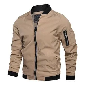 Fashion Men's Jacket-Lightweight Casual Thin Bomber Coat Outwear