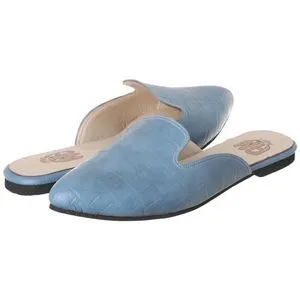 AM EGYPT Elegant Women Crocodile Mules-BlueSky