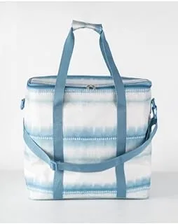 Matalan Stripe Picnic Bag, 40 cm x 20 cm x 32 cm Size, Blue/White