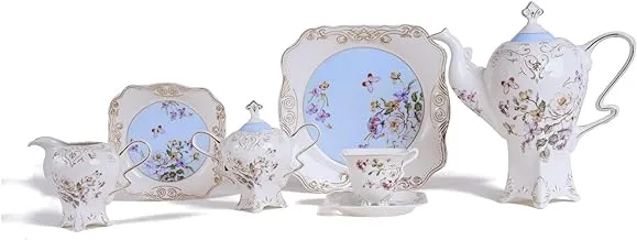 Lotus Porcelain 9017 Fathi Mahmoud Julia Lubna Print Tea Set 24-Pieces, No-1