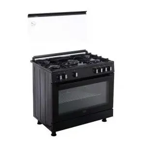 Beko GGR 15115 DX NB - Gas Cooker - 90 cm - 5 Burners Full Safety cooling fan - cooking fan - cast pan support - Black