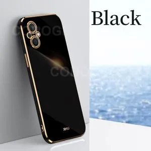 Case For OnePlus Nord N20 5G Back Cover Luxury 6D Plating Square Bumper Shiny Casing -Black