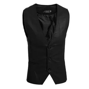 Men's Vest Simple And Versatile Leather Slim Fit