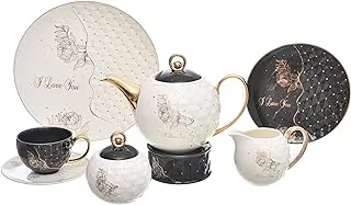 Oxford Tea Set 25 Pieces White*Black - SC22-6-B2