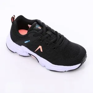 Activ Neon Peach Detail For Black Lace Closure Sneakers