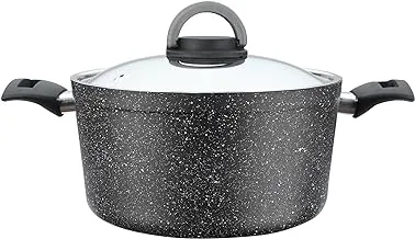 El Amal Elite Granite Pot with Detachable Handles, 20 cm Size, Black