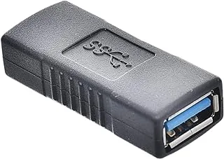 Imix Metal Connector USB 3.0 1x1 أنثى إلى أنثى بسرعة عالية وعملية لأجهزة متعددة - أسود