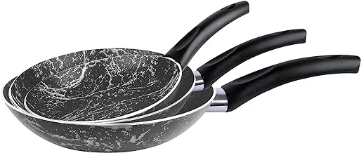 Grandi Cook Marble Fry Pan Set 16-20-26 Marbel Black