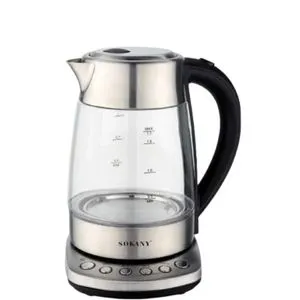 Sokany SK-09003 Electric Kettle , 1.7 Liters, 2200 Watts With Temperature Control Function