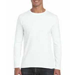 Round Neck  Long Sleeves T-Shirt - White