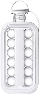 Ice Cube Making Bottle - BPA Free - Ice Tray - Ice Ball Mold - 2 in 1 - Freezer Safe (White)