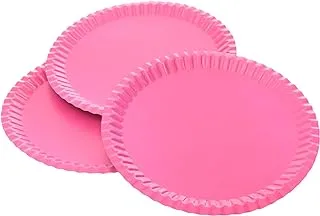 accessories shop Pressed paper Dessert Dishes With Simple Design And Raised Edges For Party Set Of 10 Pieces - Fuchsia