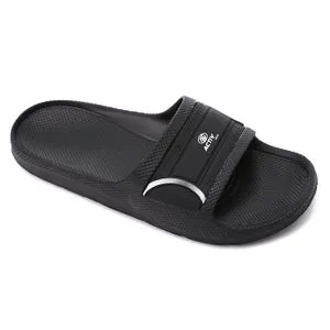 Activ Slip In Open Toecap Rubber Slippers - Black