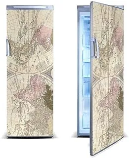 3D Century World Map Fridge Sticker Self-adhesive Home Decorative Wall Sticker