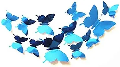 3D Mirror Butterfly Wall Sticker s Home Decoration PVC Art Decals DIY 12/pack