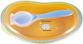 Granzia Bambino Baby Dish With Silicon Spoon Orange