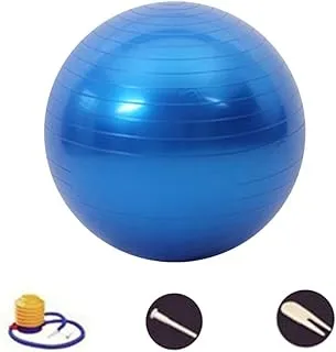 DAZISEN Pilates Balls - 45 cm/55 cm/65 cm/75 cm/85 cm/95 cm Anti-Burst Exercise Ball Included Pump for Yoga, Balancing, Fitness, Training (Red & Blue & Blue & Purple Pink & Silver)