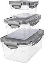 Bager Locked Storage Container Triple Set, Grey