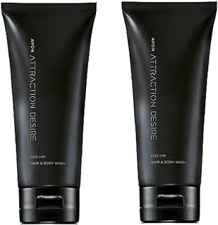 Pack of 2 Attraction Desire for him hair and body wash 2 x 200 ml by Avon