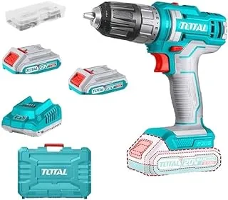 Lithium-Ion cordless drill TOTAL 20V 2A Mechanical 2-speed gear 45NM Spindle lock function - TDLI200528