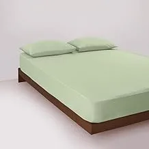 BedNhome، طقم ملاية سرير بمطاط - 3 قطع - أخضر صنوبر (200×200 سم)