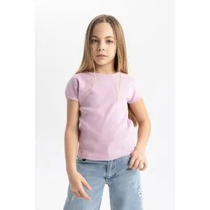 Defacto Girl Slim Fit Knitted Short Sleeve Body