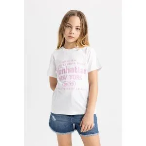 Defacto Girl Regular Fit Knitted Short Sleeve Body