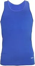 Calvino Cotton Round Neck Sleeveless Undershirt Slim Fit For Men-Blue-M