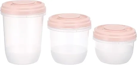 Bager Terra Storage Box 3 Pcs Set (500+750+1000 Ml), Pink