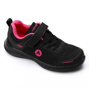 Air Walk Velcro Closure Canvas Girls Sneakers - Black