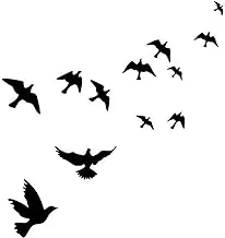 Flying Black Bird Flying High to Sky 3D Removable Vinyl Wall Sticker Mural Decal Art Decoration