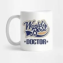 world's best doctor design white mug