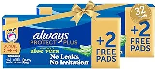 New Always Protect Plus, Thick, Extra Long Sanitary Pads Bundle Offer, 32 Pads