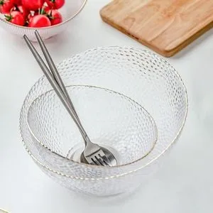 Set Of 2 Pieces, Clear Acrylic Plate For Fruits And Salad (large - Medium).