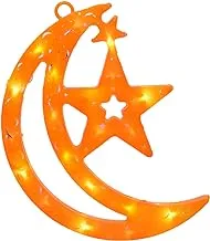 accessories shop Plastic Medium Ramadan Crescent Led Containing Star Design With Lighting ColorFul And Plastic Electricity Box Add More Happy For Decoration - Orange