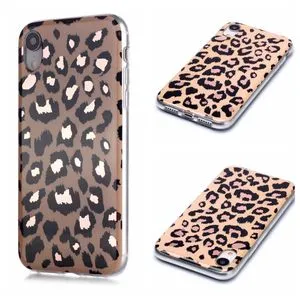 For IPhone XR Plating Marble Pattern Soft TPU Protective Case(Leopard)