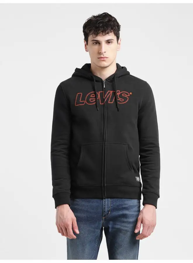 Levi's Men's Solid Black Hooded Sweatshirt