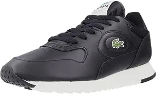 Lacoste Men's Linetrack Leather Sneaker, Black, 41 EU, Black, 41 EU