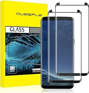 QUESPLE [Pack of 2] Tempered Glass Screen Protector for Samsung Galaxy S8, Anti-Scratch, Ultra Clear, Anti-Bubble, 3D Full Coverage Tempered Glass Screen Protector for Galaxy S8