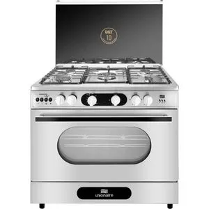 Unionaire C69SS-P2C-511-DS2F-2W-MO-AL Monster Free Standing Full Safety Gas Cooker - 90×60 cm - 5 Burners - Silver & Black