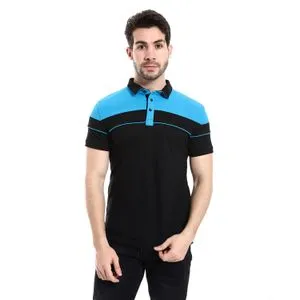 Caesar Pique Polo Shirt With Classic Collar And Buttons