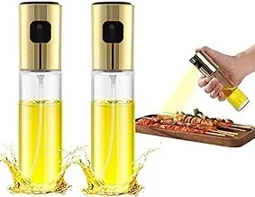 Olive Oil Sprayer for cooking,olive sprayer bottle, Pack of 2 Gold olive oil sprayer bottle for BBQ, Salad, Kitchen Baking,100ml Control Pot