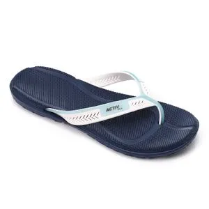 Activ Thong Toecap Rubber Slippers - Navy Blue, White & Mint Green